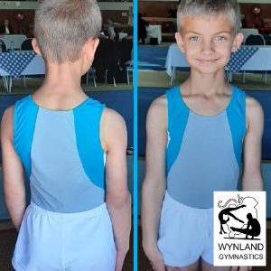 Wynland Boys Gymnastics Paarl leotard & Pants Back Front